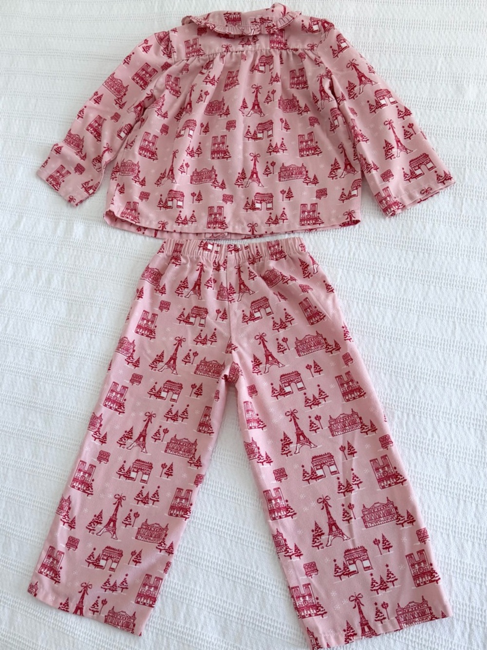 Janie and Jack Pink and Red Holiday Print Pajama Set - Picture 3 of 3